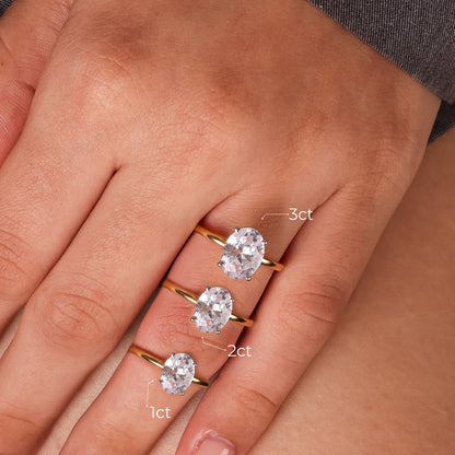 Stunning 1.0 CT Oval Moissanite Engagement Ring with Solitaire Design 8