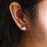 1.0 TCW Heart Cut Moissanite Stud Earrings in Gold 6