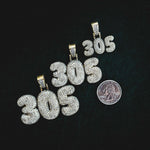 40 CT Round Moissanite Bubble Letter Style Silver Pendant for Him 4