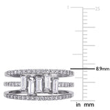Round Cut Cubic Zirconia in 925 Sterling Silver Wedding Bands 6
