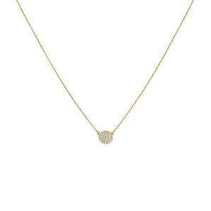 0.20 TCW Round Moissanite Diamond Circle Pendant Necklace in Solid Gold