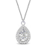 Round Cut Cubic Zirconia in 925 Sterling Silver Necklace 1