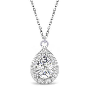 Round Cut Cubic Zirconia in 925 Sterling Silver Necklace