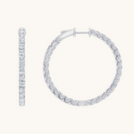 0.30 TCW Round Cut Moissanite Big Hoops Earrings in Gold 3