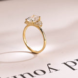 Stunning 1.0 - 2.0 CT Oval Moissanite Engagement Ring with Cluster Design 5
