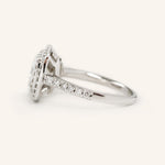 Stunning 1.0 CT Cushion Moissanite Engagement Ring with Double Halo and Pave Design 5