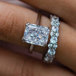Radiant Cut Solitaire Style Cubic Zirconia in 925 Sterling Silver Ring 5