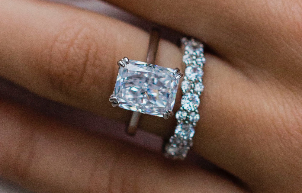 Radiant Cut Solitaire Style Cubic Zirconia in 925 Sterling Silver Ring 5