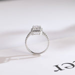 Stunning 1.0 - 2.0 CT Emerald Moissanite Engagement Ring with Pave and Halo Design 3