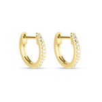 0.50 TCW Round Cut Moissanite Huggies Earrings in Gold 1