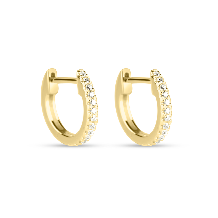 0.50 TCW Round Cut Moissanite Huggies Earrings in Gold 1