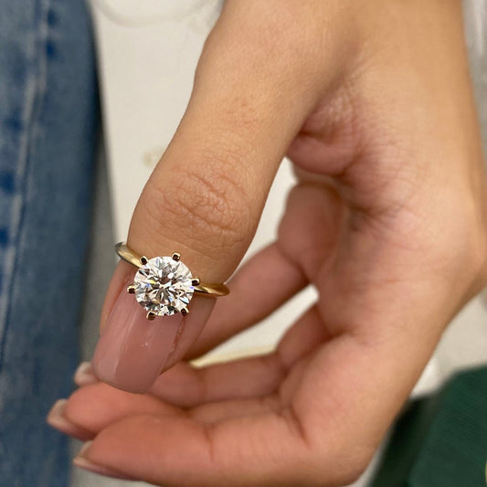 Classic 2.0 CT Round Moissanite Engagement Ring with Solitaire Design 2