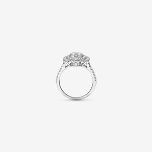 Stunning 1.5 TCW Round Moissanite Engagement Ring in Clusters Design