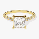Stunning 1.0-20 CT Princess Moissanite Engagement Ring with Pave Design 1