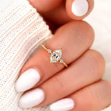 Stunning 1.27 CT Hexagon Moissanite Engagement Ring with Three Stone Design 7