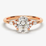 Stunning 1.50 CT Oval Moissanite Engagement Ring with Cluster Design 4