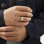 0.10 CT Round Moissanite Men's Wedding Band in Solid Gold 1