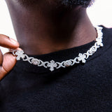 45 CT Baguette & Round Moissanite Diamond Cross Evil Eye Silver Necklace For Him 3