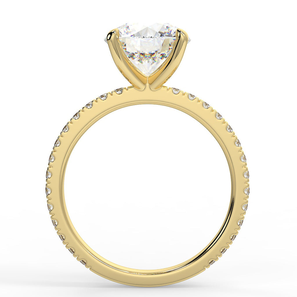 Stunning 2.0 CT Round Moissanite Engagement Ring with Hidden Halo & Pave Design 3