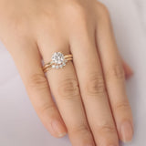 Stunning 1.0 CT Round Moissanite Engagement Ring with Hidden Halo Design 9
