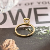 1.0 CT Emerald Cut Moissanite Engagement Ring with Half Bezel Design 3