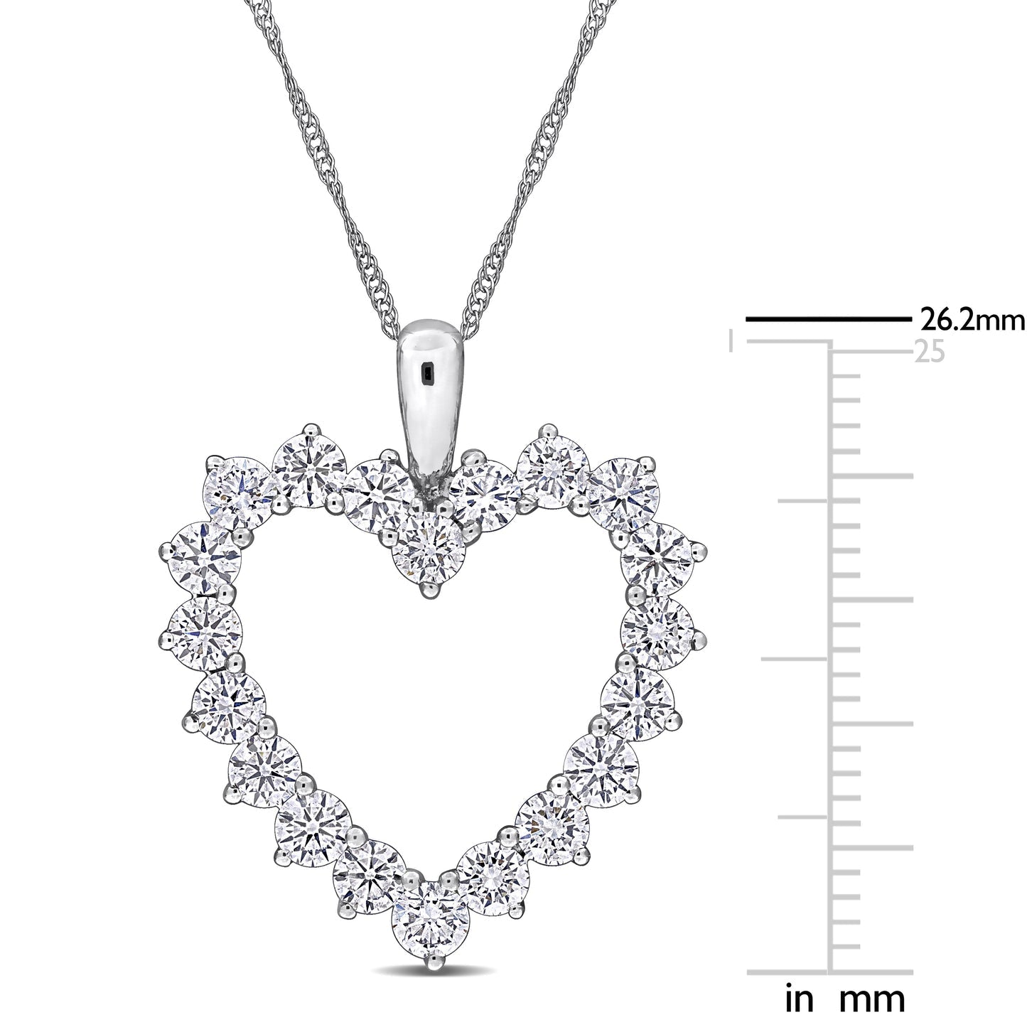 Round Cut Cubic Zirconia in 925 Sterling Silver Necklace 11