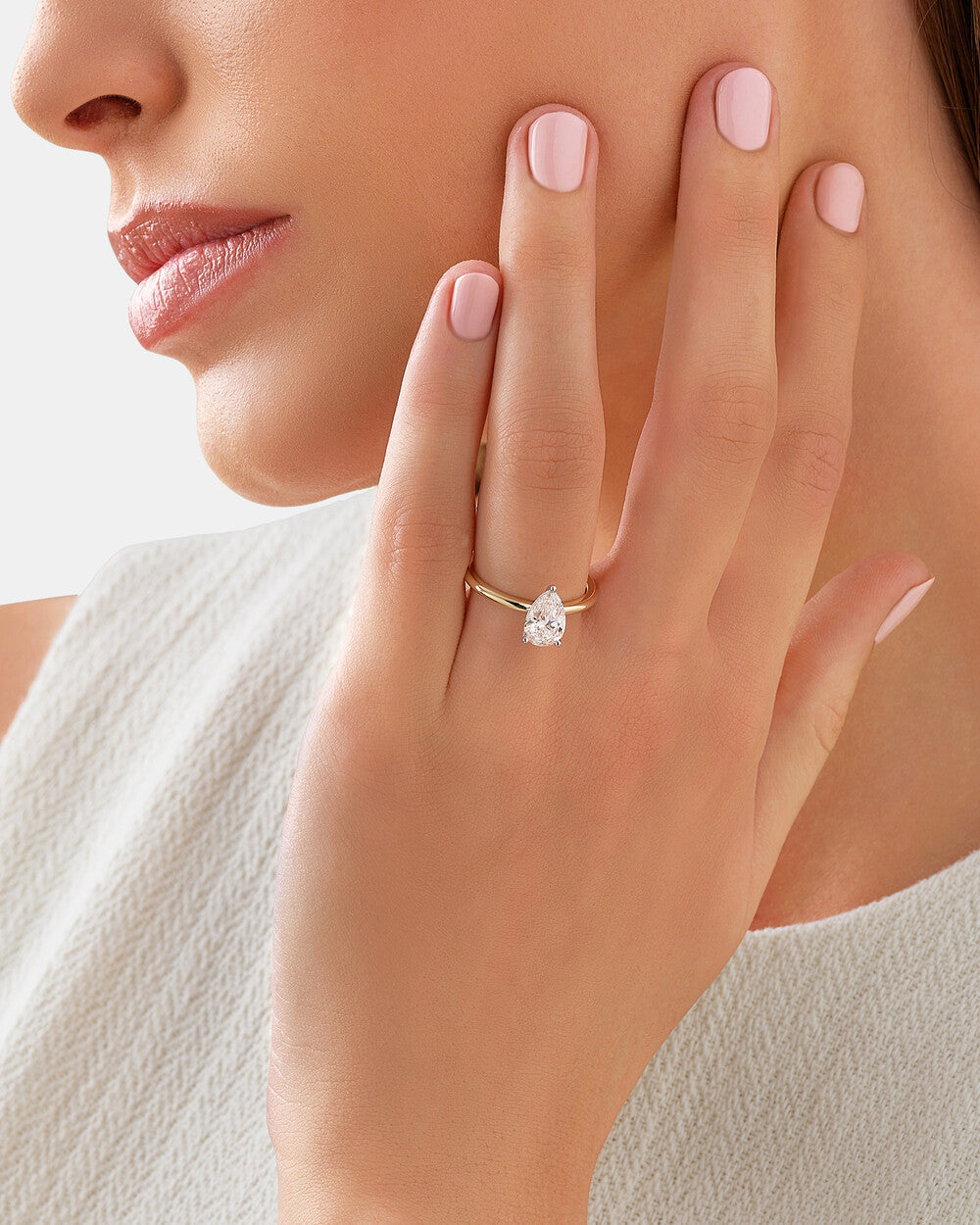 Stunning 1.25 CT Pear Moissanite Engagement Ring in Solitaire Design 5