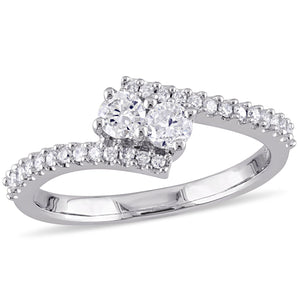 Round Cut Cubic Zirconia in 925 Sterling Silver Wedding Bands