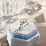 3.0 CT Round Shaped Moissanite Engagement Ring With Three Stone Style 9