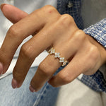 Stunning 1.0 CT Round Moissanite Stones Cluster Style Wedding Bands 2