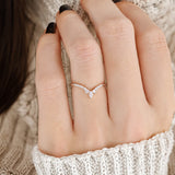 Stunning 0.3 TCW Round & Marquise Moissanite Stones Curved Wedding Band 5