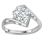 Round Cut Swirl StyleCubic Zirconia in 925 Sterling Silver Ring 3