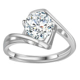 Round Cut Swirl StyleCubic Zirconia in 925 Sterling Silver Ring 3