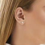 Round Cut Cubic Zirconia in 925 Sterling Silver Earrings 4