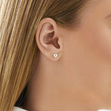 Round Cut Cubic Zirconia in 925 Sterling Silver Earrings 4