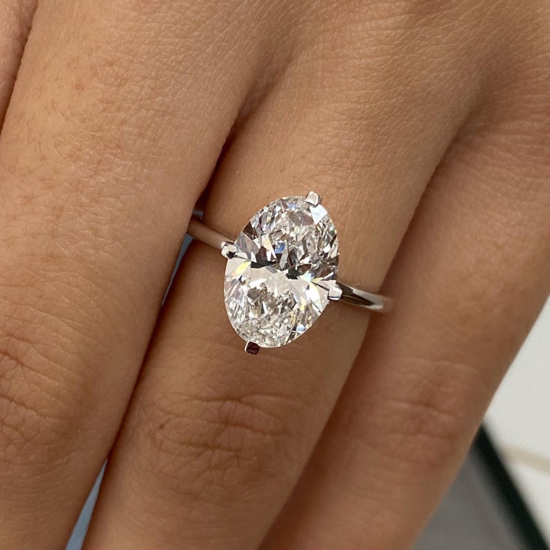 Stunning 3.0 CT Oval Moissanite Engagement Ring with Solitaire Designs 9