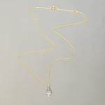 0.50 CT Round Moissanite Diamond Droplet Pendant Necklace in Solid Gold 6