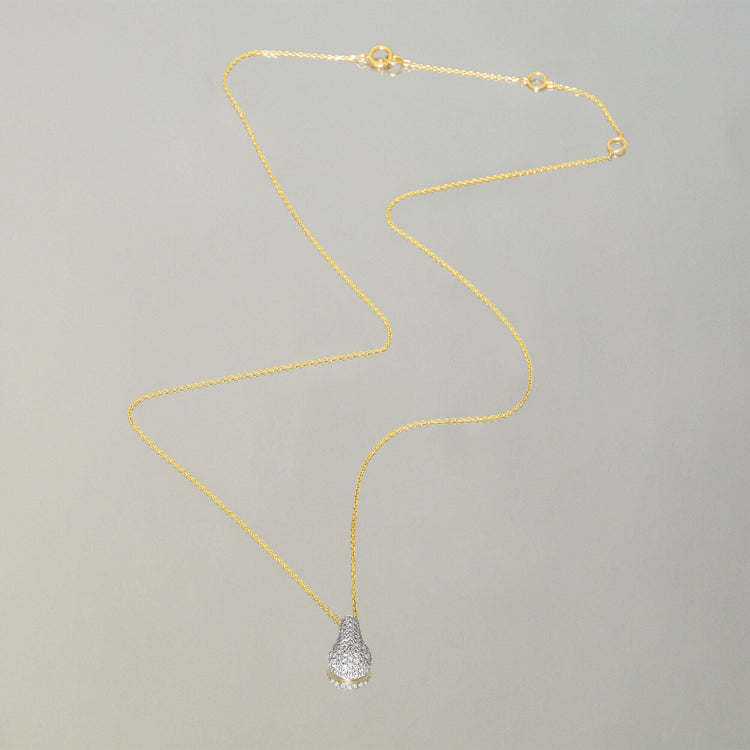 0.50 CT Round Moissanite Diamond Droplet Pendant Necklace in Solid Gold 6