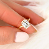 Stunning 2.60 CT Emerald Moissanite Engagement Ring with Hidden Halo Design 6
