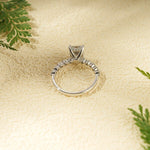 Stunning 1.0 - 2.0 CT Emerald Moissanite Engagement Ring with Hidden Halo Design 3