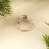 Stunning 1.0 - 2.0 CT Emerald Moissanite Engagement Ring with Hidden Halo Design 3
