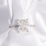 Stunning 5.0 CT Radiant Shape Moissanite Engagement Ring with Hidden Halo & Pave Design 8