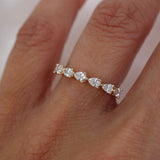 Stunning 0.4 TCW Pear Moissanite Stone in Half Eternity Wedding Bands 4