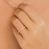 Stunning 0.3 TCW Round Moissanite Stones Saddie Braided Wedding Bands 9