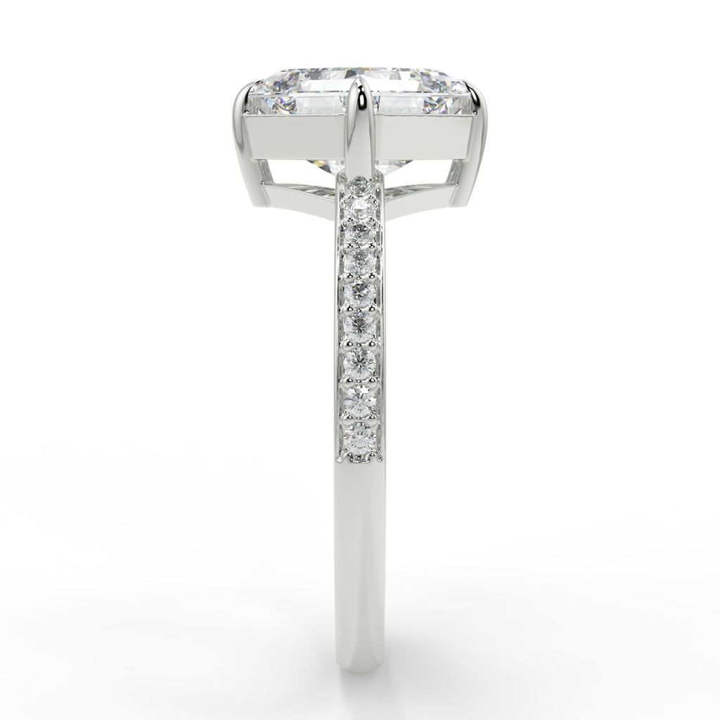 Stunning 2.0 CT Asscher Moissanite Engagement Ring with Pave Design 7