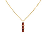 0.14 TCW Baguette Garnet Lab Made Diamond- January Birthstone Necklace 1