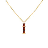 0.14 TCW Baguette Garnet Lab Made Diamond- January Birthstone Necklace 1