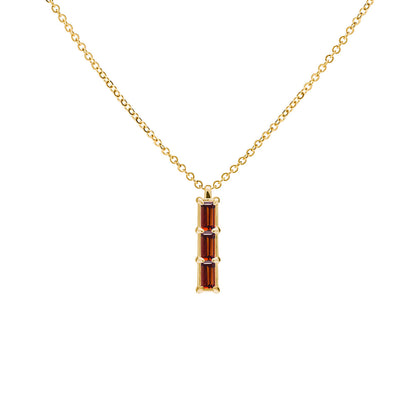 0.14 TCW Baguette Garnet Lab Made Diamond- January Birthstone Necklace 1