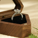 Stunning 1.0 - 2.0 CT Emerald Moissanite Engagement Ring with Hidden Halo Design 7