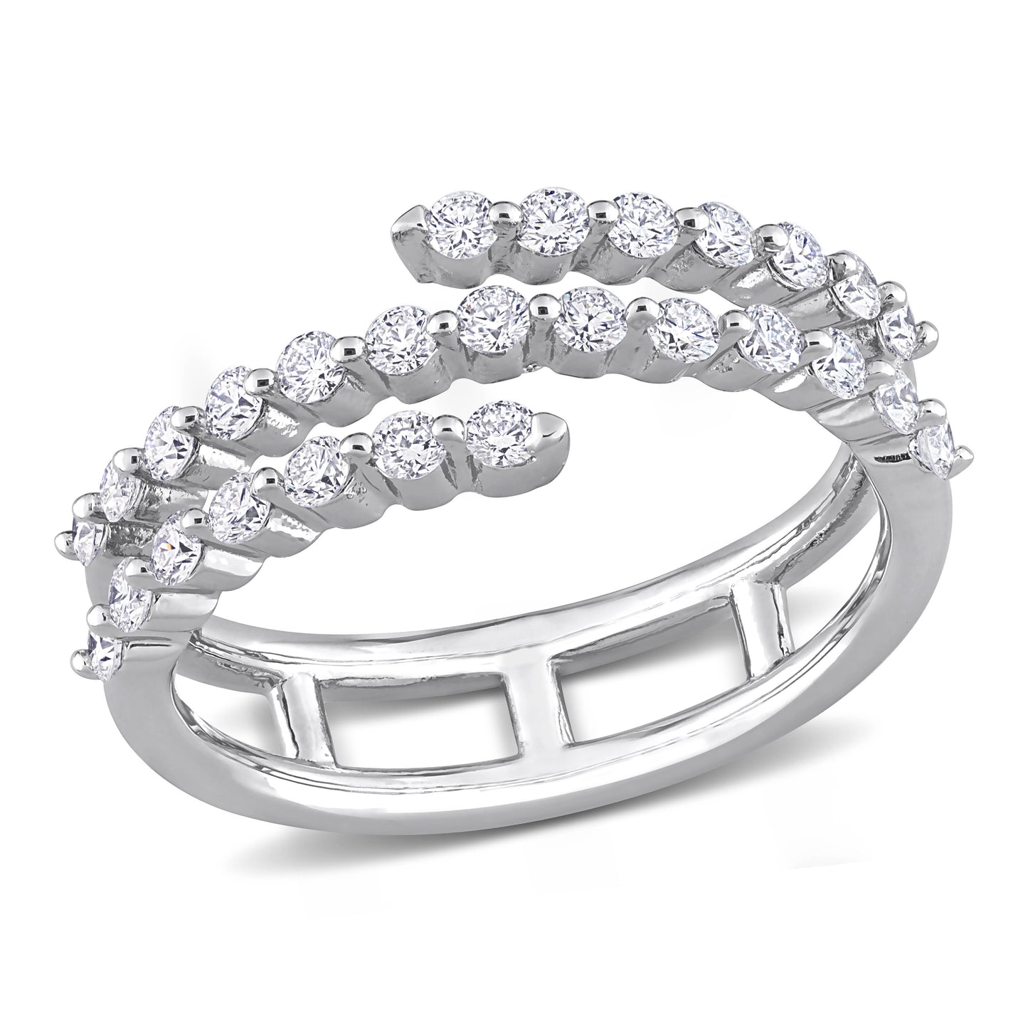 Round Cut Cubic Zirconia in 925 Sterling Silver Wedding Bands 1